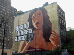A GTA4 painted billboard in New York City.