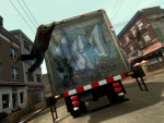 Niko hangs onto a truck
