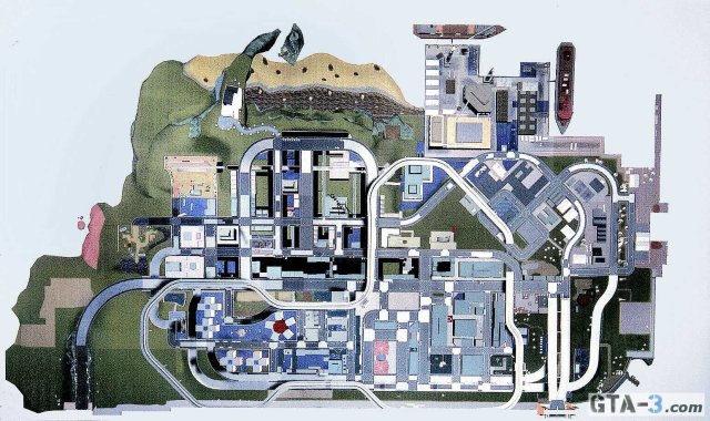 gta 3 map. Grand Theft Auto III Map of