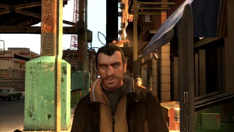 Niko walks along a street.
