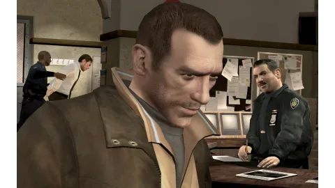 Niko in a police station.