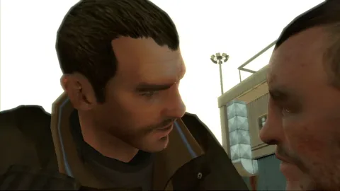 Niko talks to a man.