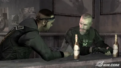 Downtime at the bar.
