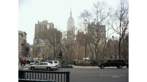 Empire State Building From Downtown New York