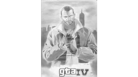 Niko Bellic Drawing By Ross Allen Sostre