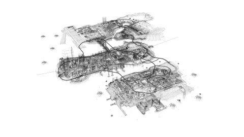 Liberty City Wireframe Render