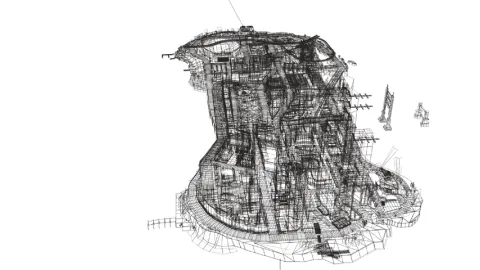 Liberty City Wireframe Render 2