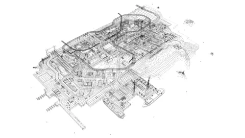 Liberty City Wireframe Render 3