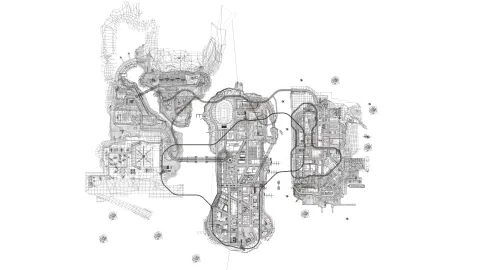 Liberty City Wireframe Render 5