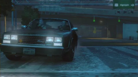 Niko driving at night