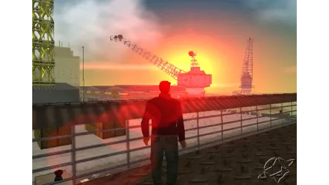 Sunrise in the Portland port