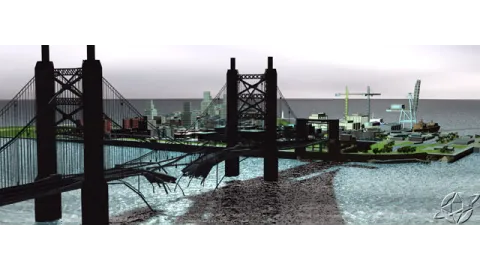 Destroyed bridge