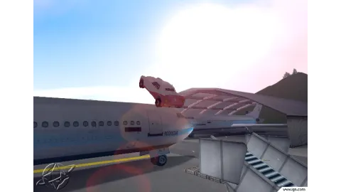 Plane jumping at the airport