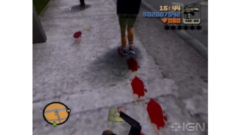 Bloody trail of footprints