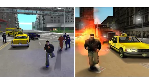 Comparison of early and final graphics