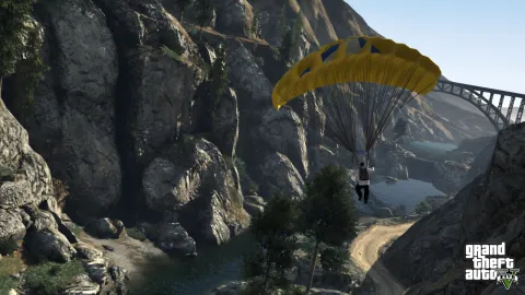 BASE jumping in the countryside