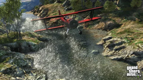 Scenic flight down the river