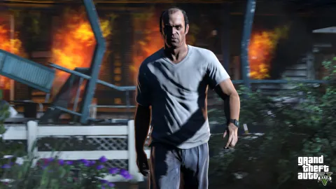 Trevor looking badass after burning a house