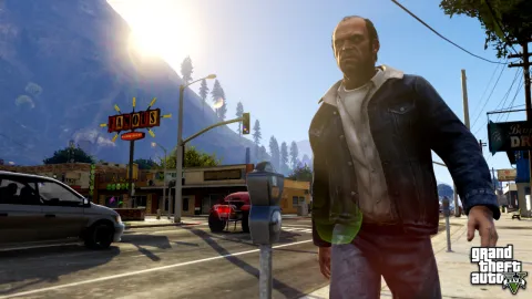 Trevor struts through town