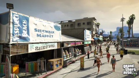 Sidewalk market along Vespucci Beach