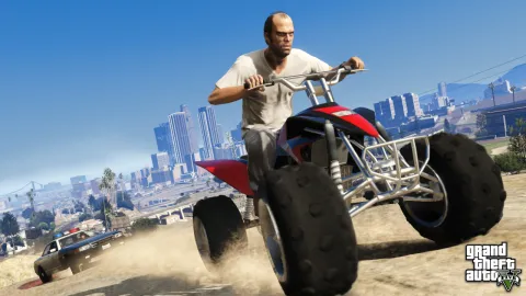 Trevor runs from the cops on a quad