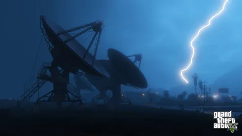 Lightning near the dishes