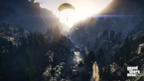Parachute ride along the river