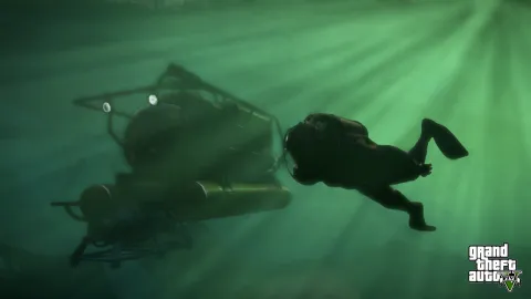 Exploring with a submarine and SCUBA gear