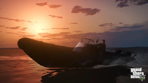Michael and Trevor in a Dinghy