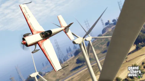 Aerial stunts around the wind farm