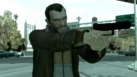 Niko with gun.
