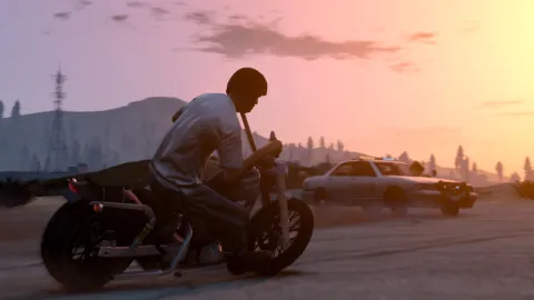 Trevor on a motorcycle
