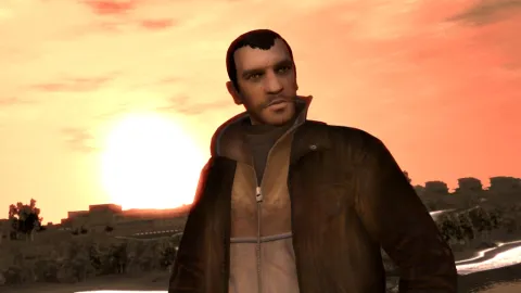 The sun setting behind Niko.