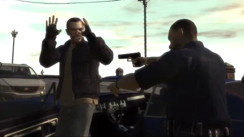 Niko under arrest by the LCPD.