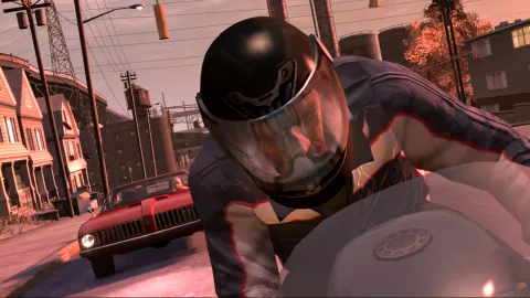 Niko racing though the streets.