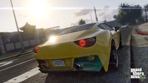 Yellow car in the yellow sunshine