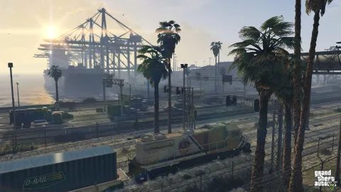 Sunrise over the port