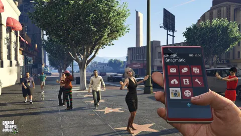 (First-person) Snapping a shot of Pamela