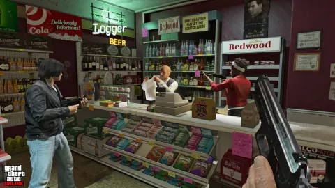 (First-person) Robbing a store