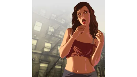 A girl licks a lolly.