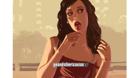 A girl licks her lolly.