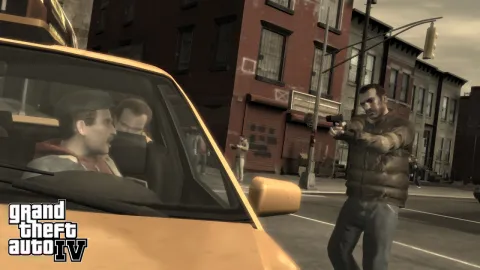 Niko stealing a cab.