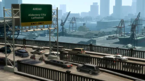 The road to Alderney City.