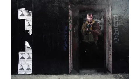 Niko standing in a doorway.