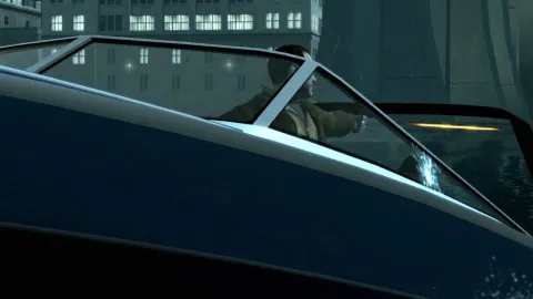 Niko Fires Behind His Boat