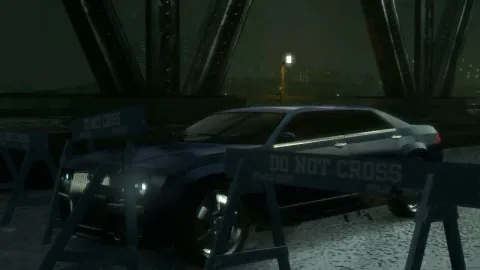 A Car Smashes Through A Police Roadblock