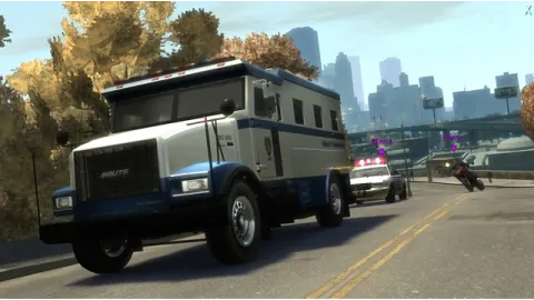 Racing in a police car.