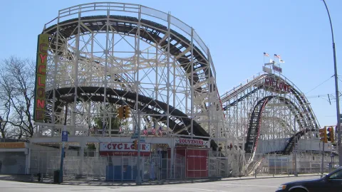 The Cyclone Roller Coaster.