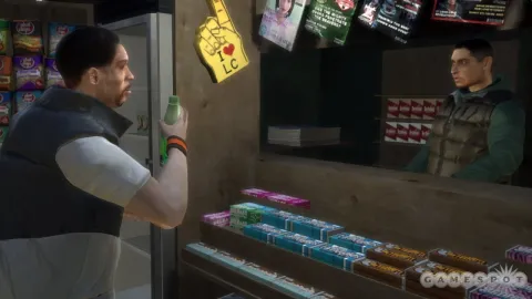 Guy buying a drink.