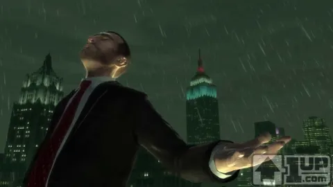 Standing in the rain.